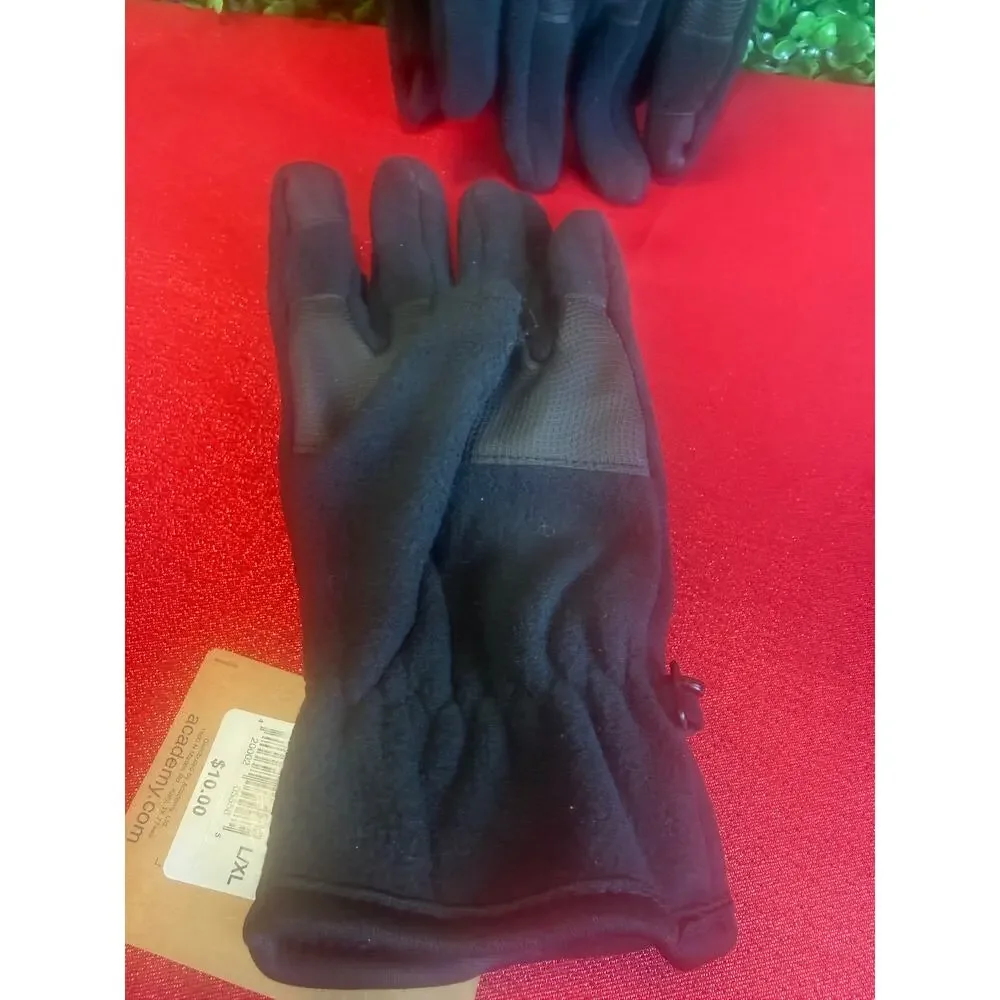 Magellan Outdoors Womens Fleece Gloves 2 Pack Black Warm Winter Soft NWT L XL
